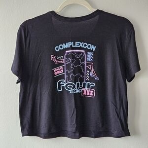 Four Loko x ComplexCon Chicago 2019 Graphic T-Shirt Size M Black Neon Print Rare